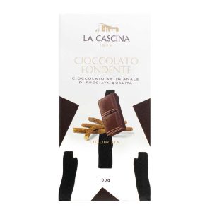 Tavoletta di cioccolato fondente alla liquirizia