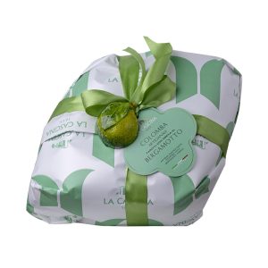 Artisanal Colomba with bergamot cream decorated with white chocolate with bergamot from Reggio Calabria